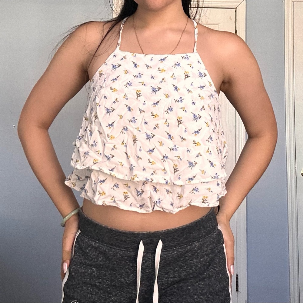 Floral halter top